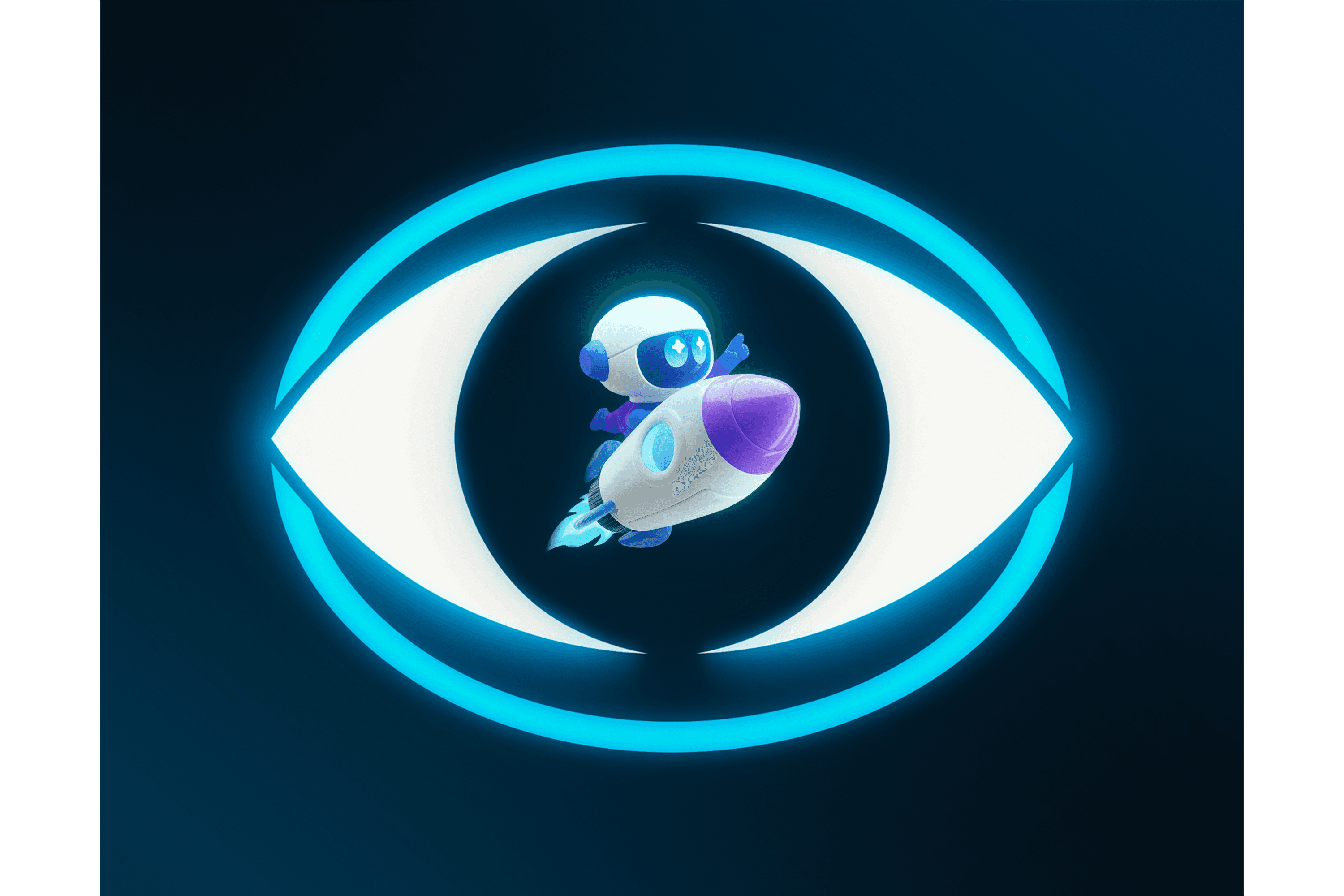 Visual Studios mascot on a rocket